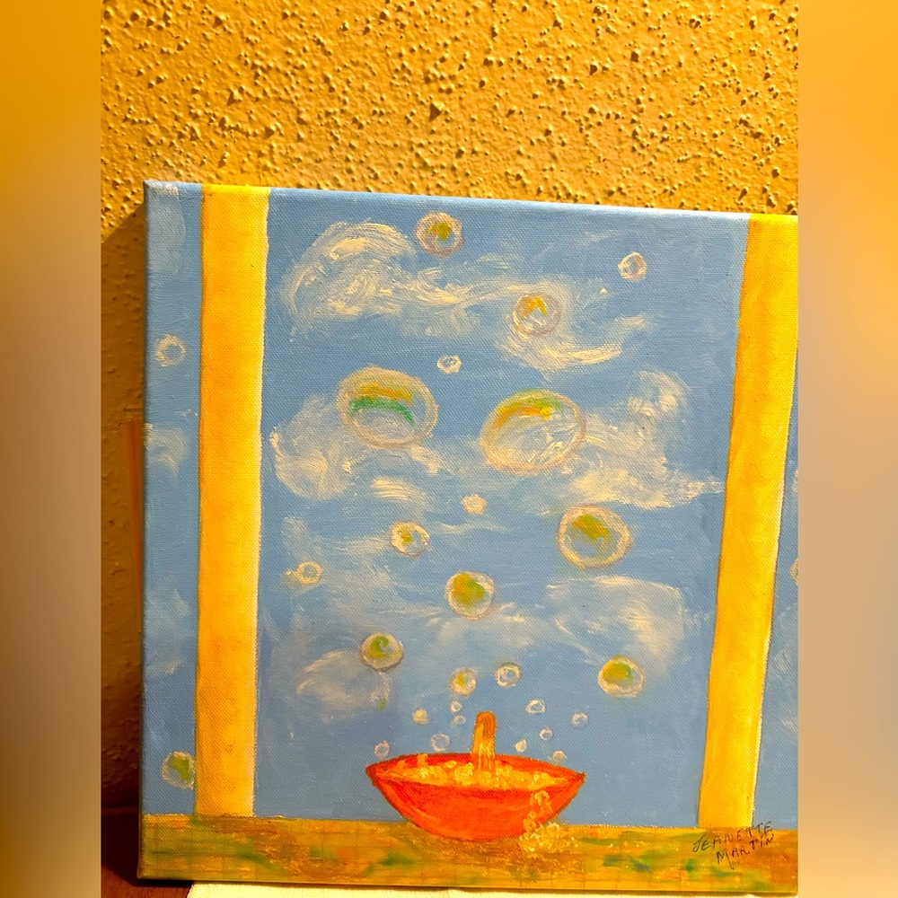 One of a Kind Oil Painting of Bubbles